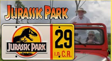 License Plate Jurassic Park<br> "Jurassic Park 29" </br> Collectible